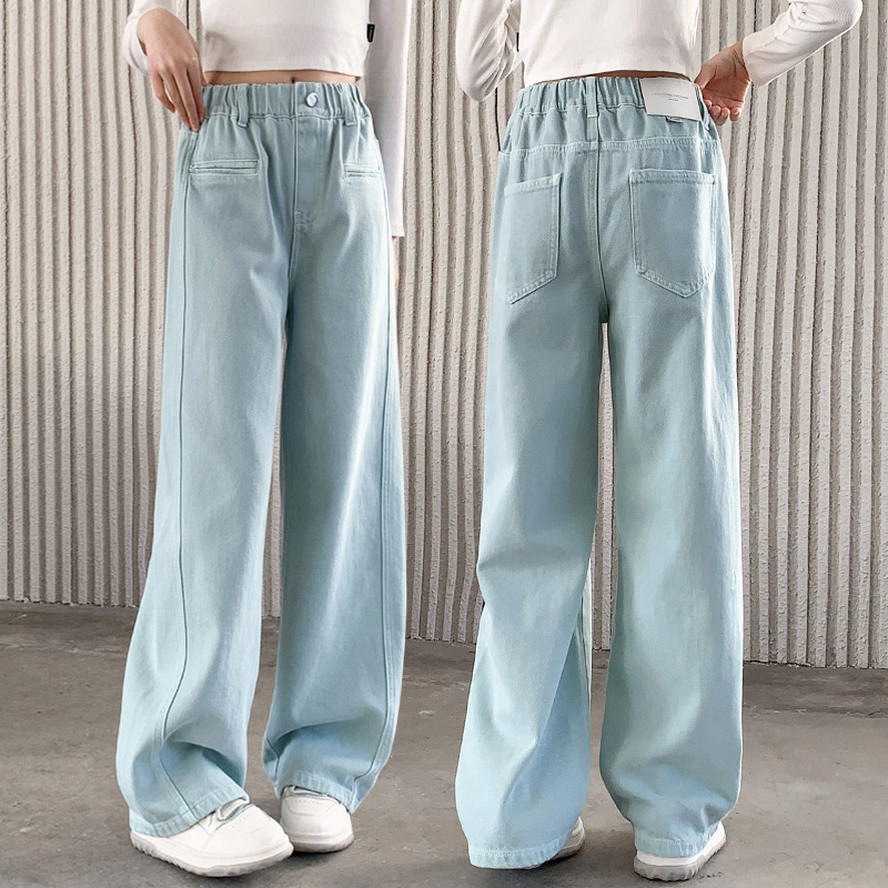 女童牛仔长裤春秋装中大童宽松休闲裤2025秋季新款儿童裤子初中生