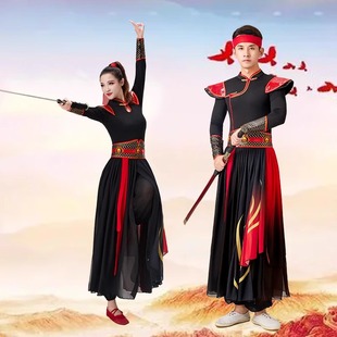 九州同舞蹈演出服剑舞帅气霍元甲女中国风雪龙吟剑侠象王行花木兰