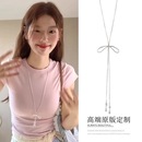甜美簡約抽拉蝴蝶結(jié)項(xiàng)鏈女款 衛(wèi)衣鏈配飾百搭新款 韓系小眾設(shè)計(jì)長款