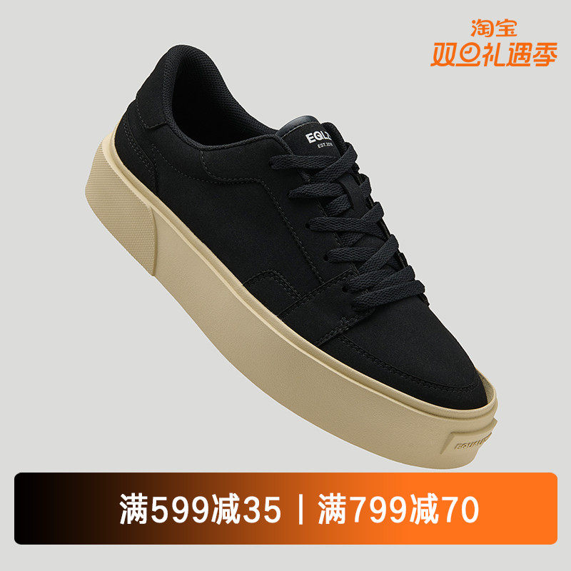 EQLZ官方 FAULT 25 低帮反硫化错版鞋板鞋男款黑色休闲鞋无中生有
