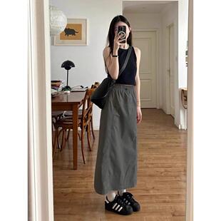 胖春夏季半身裙裙女中长款包裙子小个子mm薄款工装美式大码臀高腰