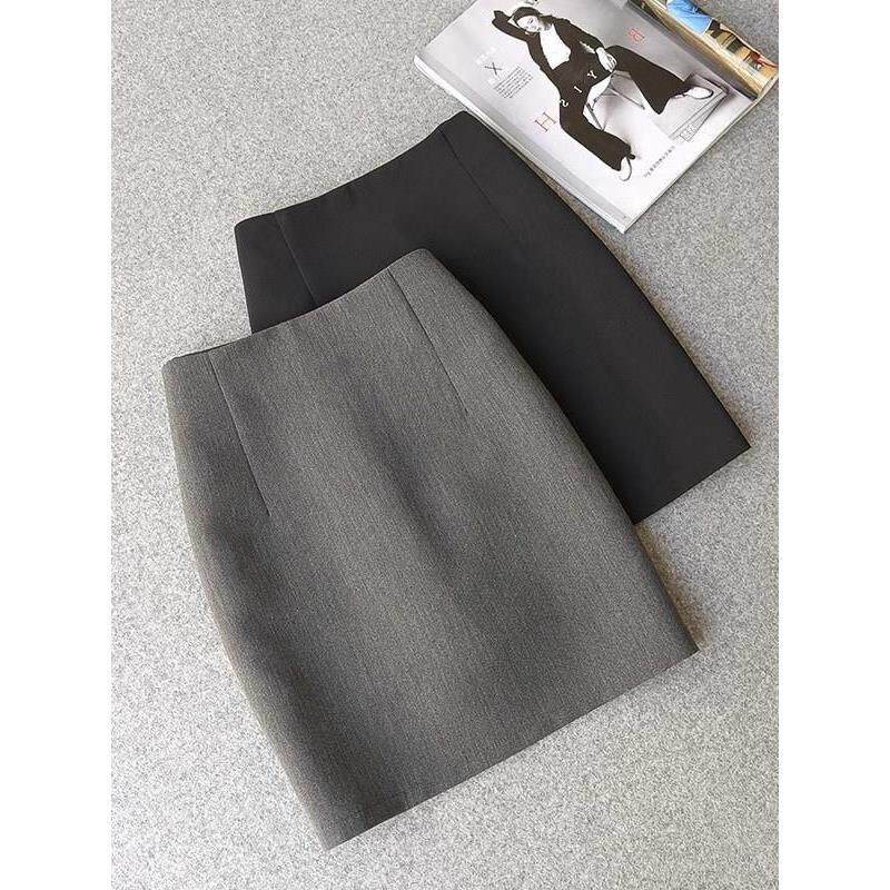 裙2025夏春秋新款女通勤灰黑色高腰字包a西装臀一步显瘦职业短裙
