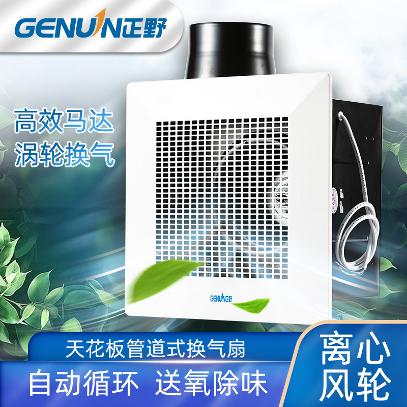 正野换气扇排气扇8/10/12/14寸厨房吊顶式金属管道办公静音抽风机