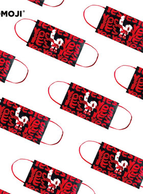 WOOMOJI艺术家张戈联名成人一次性口罩高颜值时尚版男女可爱新款