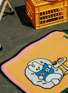 WOOMOJI艺术家DAWAN联名羊毛手工地毯沙发客厅居家用少女新款脚垫