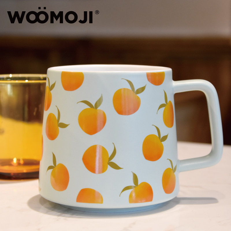 WOOMOJI原创奇果马克杯咖啡杯礼物陶瓷情侣创意个性潮流ins简约,餐饮具,马克杯,淘宝优惠券,粉丝福利购,淘宝优惠卷