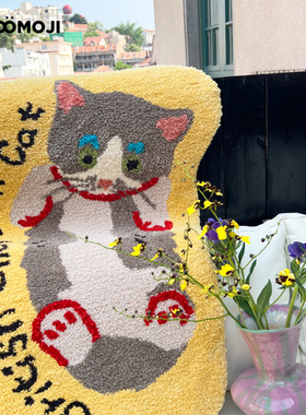 WOOMOJIx李大宝子猫咪地毯可爱客厅沙发卧室床边毯柔软艺术地脚垫