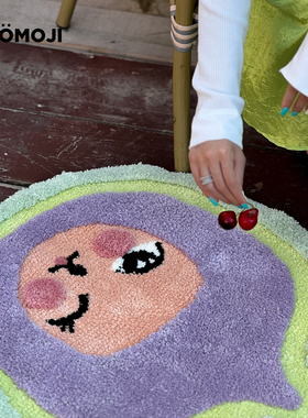 WOOMOJIx小栗子艺术联名地毯可爱格客厅沙发卧室床边脚垫子异形