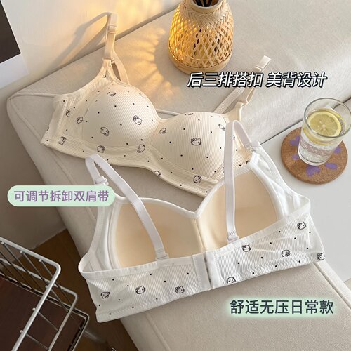 日系可爱猫少女聚拢薄款发育内衣
