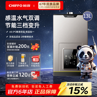 前锋燃气热水器水气双调L01R 恒温 13L天然气恒温微火苗家用强排式
