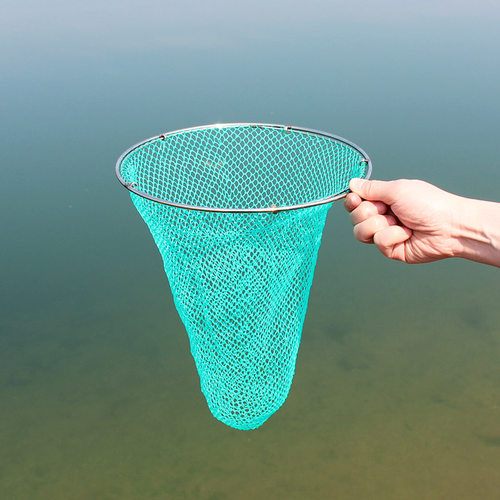 抄网头抄网网兜捞鱼网实心不锈钢鱼网兜加深8mm接头小眼网兜渔具