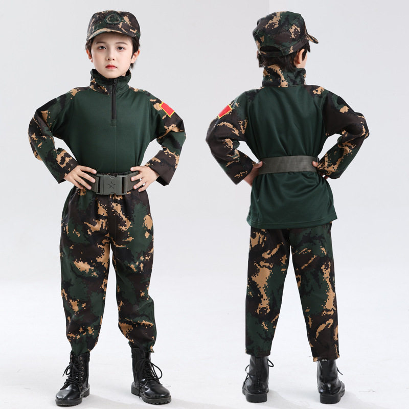 儿童迷彩蛙服套装男童特种兵演出服户外拓展夏令营中小学生军训服