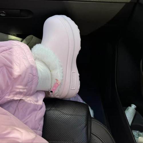 厨师鞋内胆加绒冬季保暖加厚洞洞鞋软毛绒套棉套毛毛内衬博肯鞋套