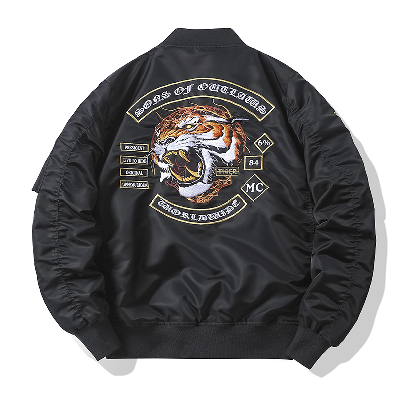 夹克男2023春秋季ma1飞行员潮牌虎头刺绣美式休闲工装外套棒球服