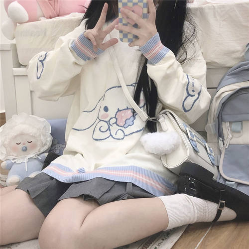 玉桂狗提花毛衣秋冬日系套头jk