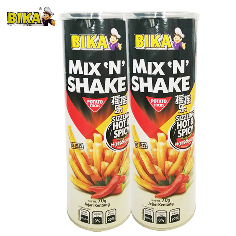 BIKA Malaysia Imported Snack Shakele Spicy Fries 70g/bucket-封面