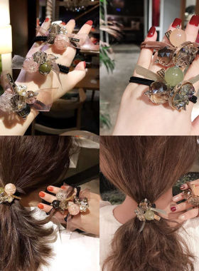 日韩组合水晶发绳女扎头发发圈