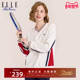 白色V领卫衣女休闲宽松套头衫 ELLE Active春秋季 小众洋气减龄上衣