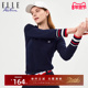 ELLE 显瘦纯棉内搭 女修身 Active高智简约圆领T恤长袖 上衣打底衫