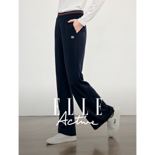 宽松百搭阔腿直筒裤 ELLE 休闲裤 女春秋款 Active松弛户外运动长裤