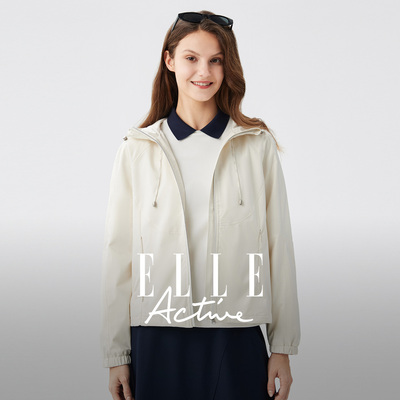 ELLEActive梭织连帽风衣外套