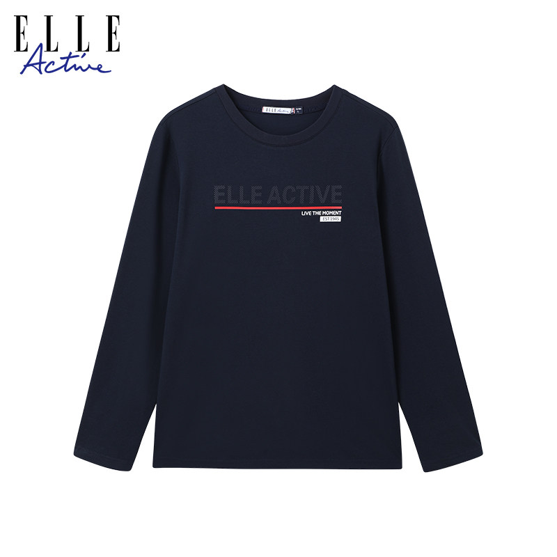 ELLE Active简约时尚男士长袖t恤打底衫字母印花圆领针织上衣,男装,T恤,淘宝优惠券,粉丝福利购,淘宝优惠卷