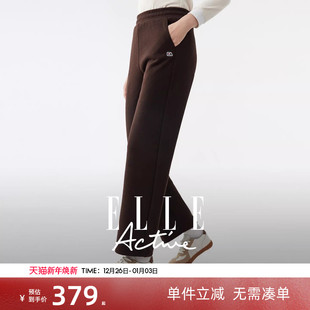 Active高智老钱气质直筒休闲裤 ELLE 保暖醋酸阔腿裤 含绵羊毛