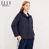 ELLE Active户外春秋休闲外套连帽防风保暖风衣女户外运动夹克