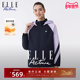ELLE Active时尚 拼色连帽棉服外套女保暖宽松休闲运动夹克风衣
