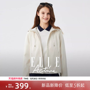 连帽夹克衫 休闲工装 Active户外穿搭梭织风衣外套女秋冬新款 ELLE