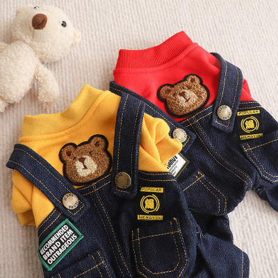 泰迪狗狗衣服秋冬装小型幼犬雪纳瑞比熊博美四脚春冬天秋季背带裤