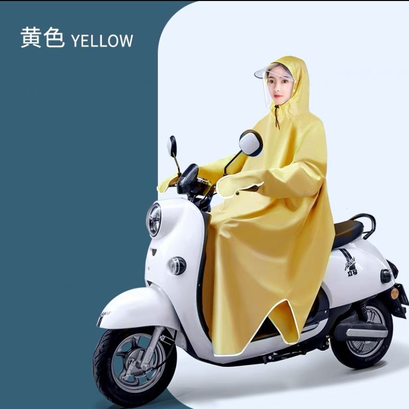 电瓶车电动车带袖雨衣男女摩托车长款全身暴雨加厚单人骑行雨披