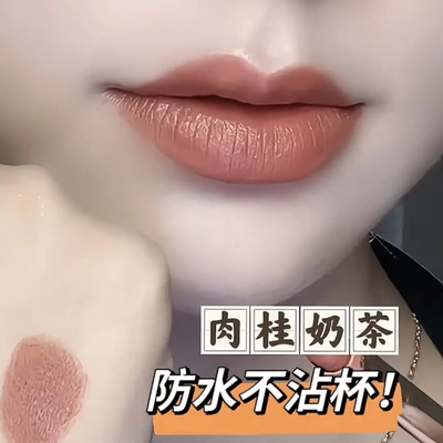 肉桂奶茶色哑光持久不沾杯口红