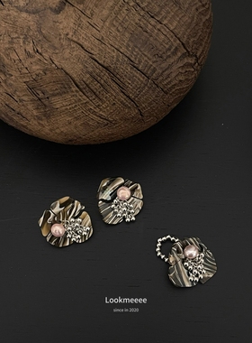 高级质感醋酸珍珠花朵精致耳环