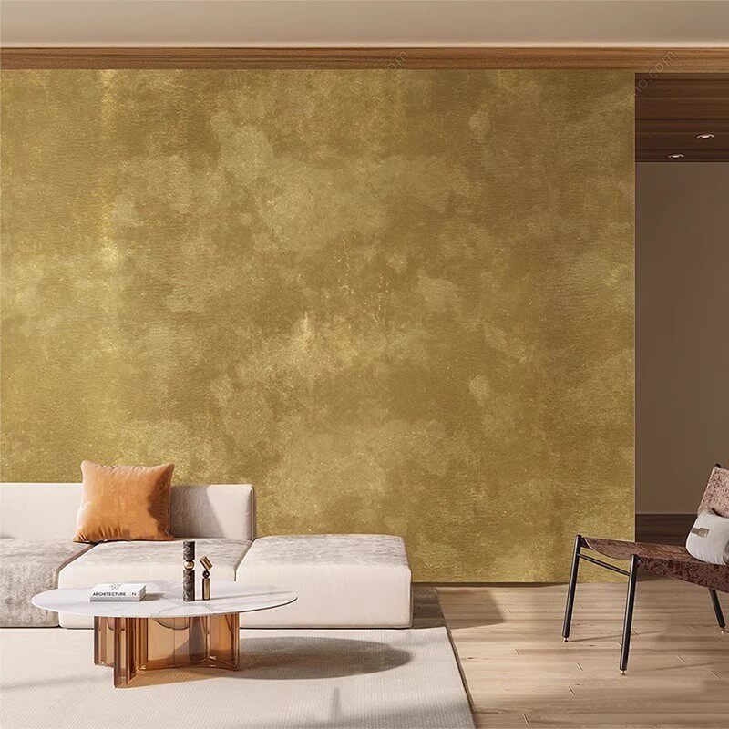 怀古金色土豪金背景墙壁纸中古风客厅卧室3D墙布高档仿金属漆墙纸