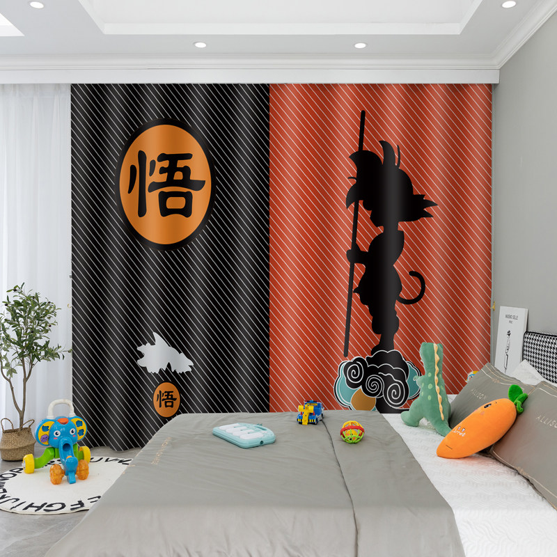 卡通儿童房窗帘男孩卧室遮光男生房间七龙珠免打孔安装2021年新款,居家布艺,定制窗帘,淘宝优惠券,粉丝福利购,淘宝优惠卷