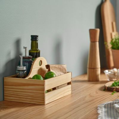 CHOKLADHAJ夏克拉哈伊收纳便携式木头实心松木桌面收纳盒