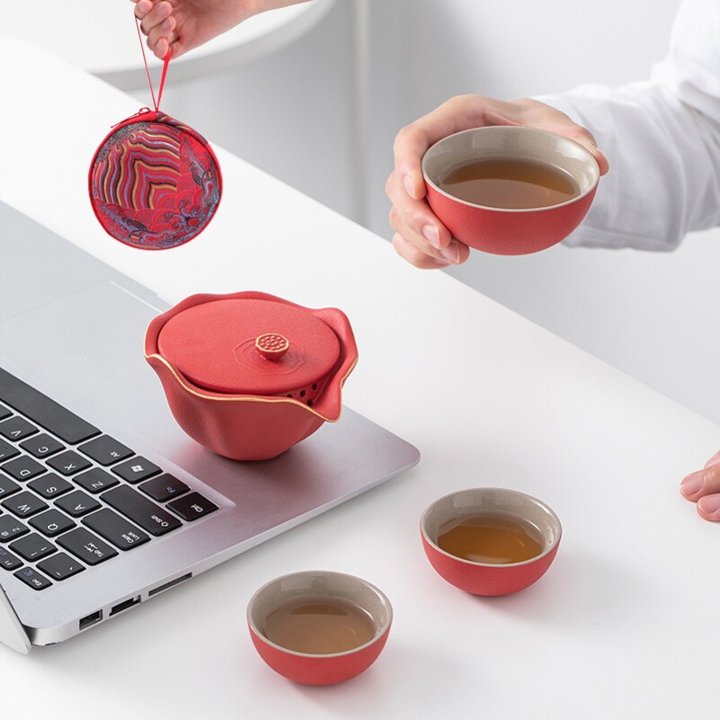 户外随身泡茶壶旅行茶具小套装便携式包单人迷你快客杯一壶两杯子|msdalam kategori pinggan mangkuk, set teh, Kung Fu teh - dari Buy2taobao.com untuk memberikan perkhidmatan ejen Taobao profesional membeli