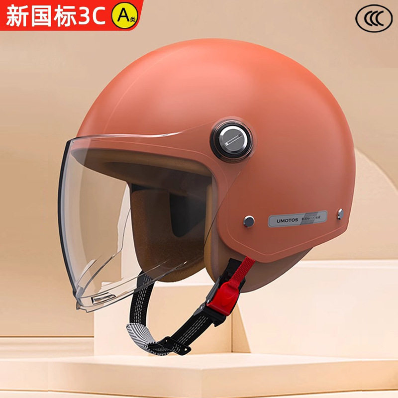 3C认证新国标电动车摩托车夏季透明电瓶车半盔男四季通用安全头盔