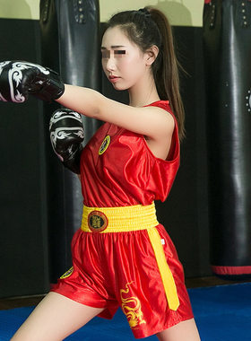 武术服散打服格斗服搏击短裤上衣泰拳运动男女儿童武术训练服批发