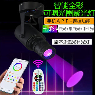 智能led剧本杀演出拍照追光酒吧氛围轨道灯聚光灯舞台舞蹈室射灯