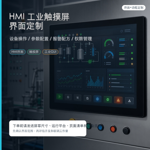 HMI工业触摸屏界面定制设备操作参数配置报警配方Qt WPF上位机GUI