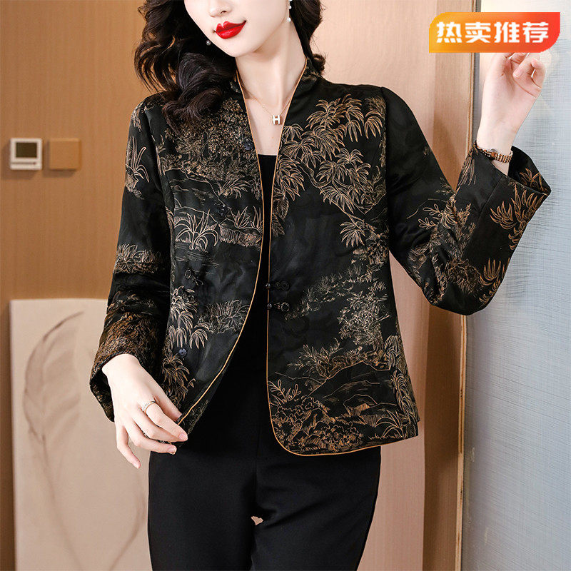 妈妈外套短款小个子女士唐装小棉袄冬季中国风棉服香云纱外搭开衫高性价比高么？