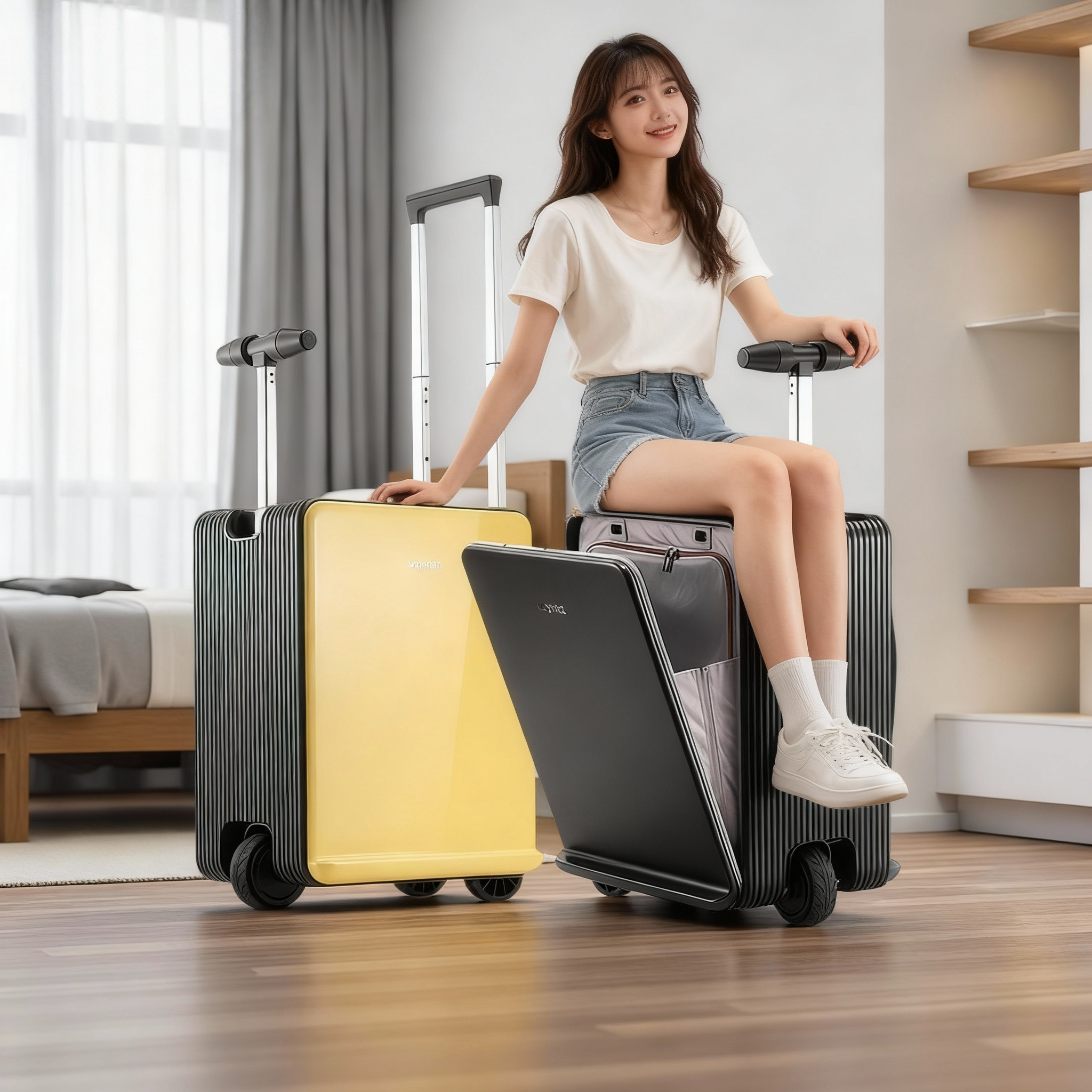 智能电动骑行行李箱20寸登机箱