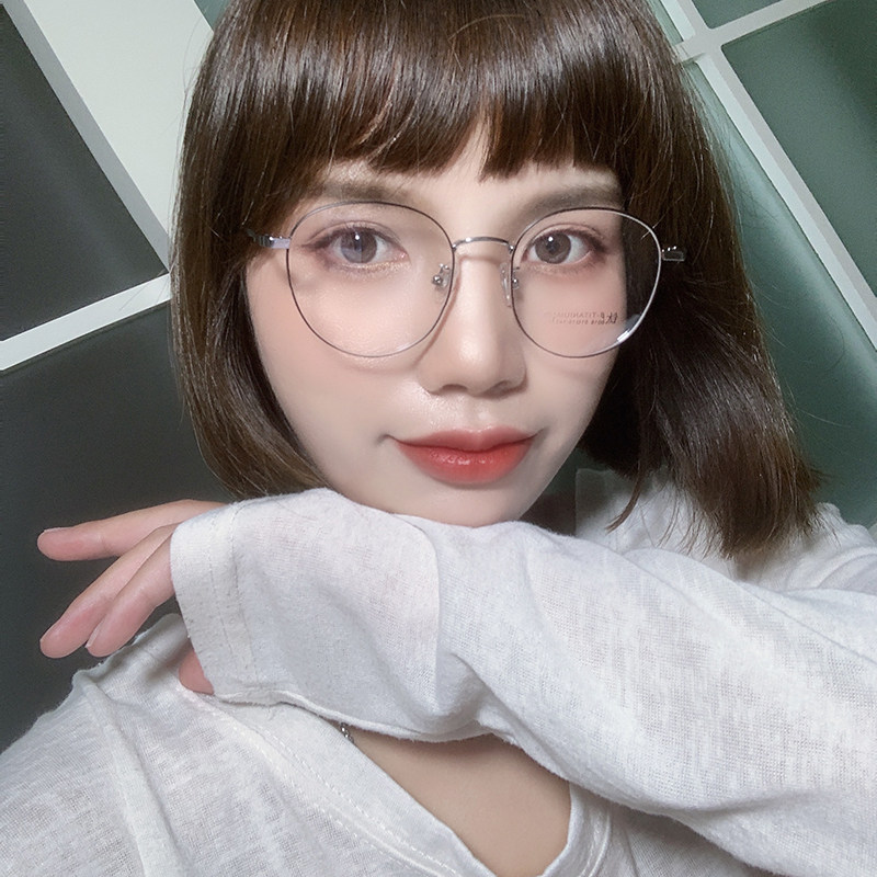 近视眼镜框架女韩版潮可配有度数超轻复古圆框大脸素颜眼睛6016