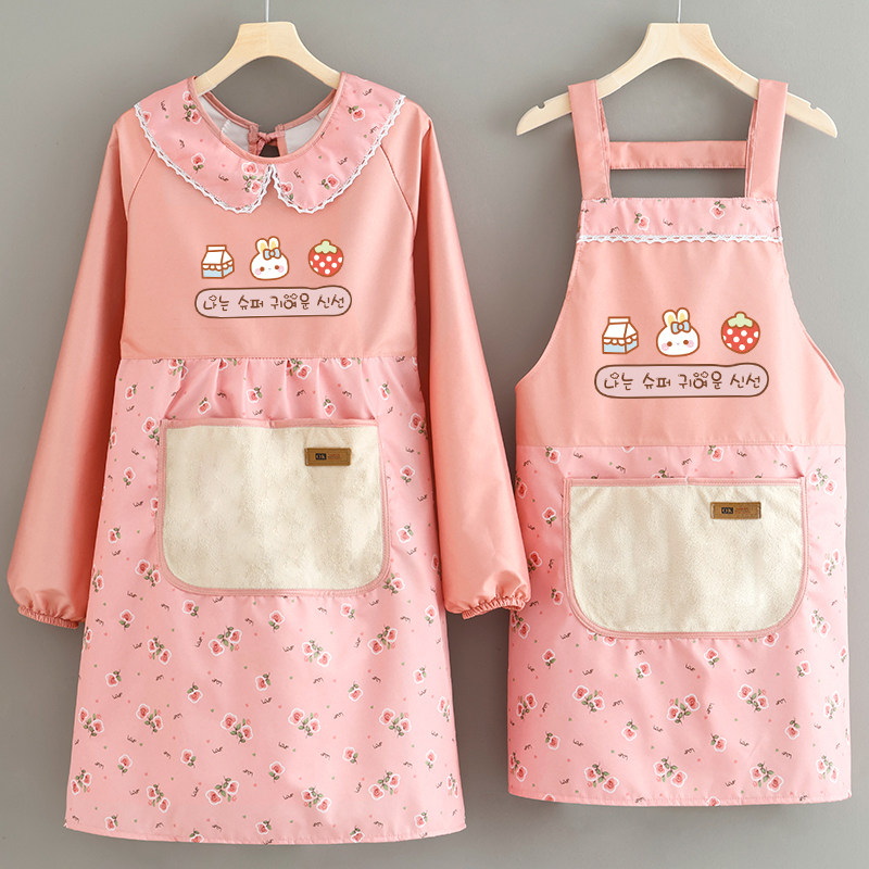 擦手围裙女时尚厨房家用防水长袖可爱韩版罩衣工作服定制广告围腰,家庭/个人清洁工具,围裙,淘宝优惠券,粉丝福利购,淘宝优惠卷