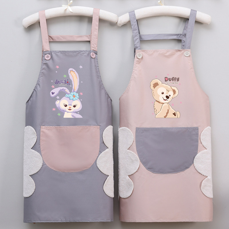 可爱防水防油围裙家用厨房可擦手无袖围腰成人工作服定制logo广告