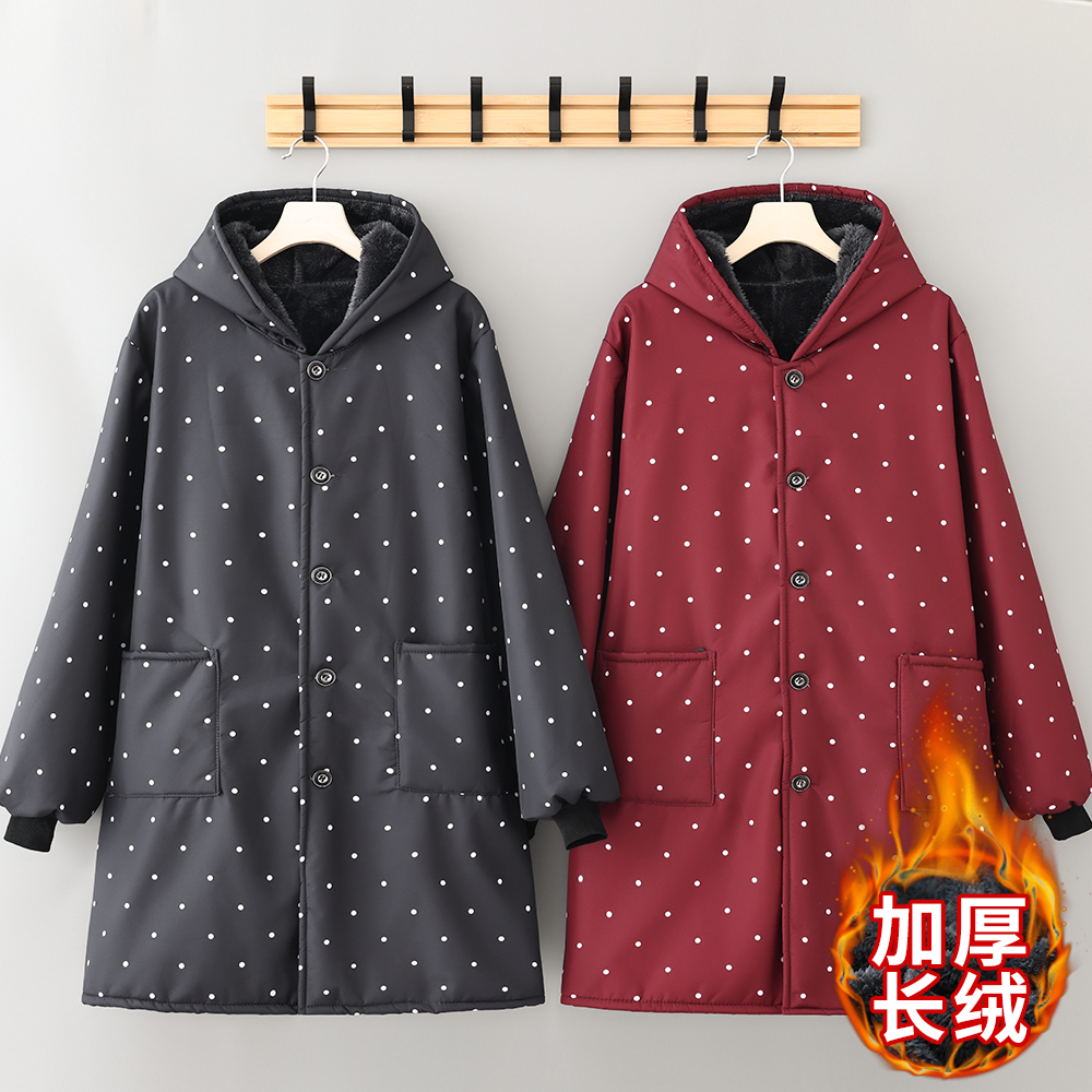 长袖围裙防油罩衣加绒保暖工作服