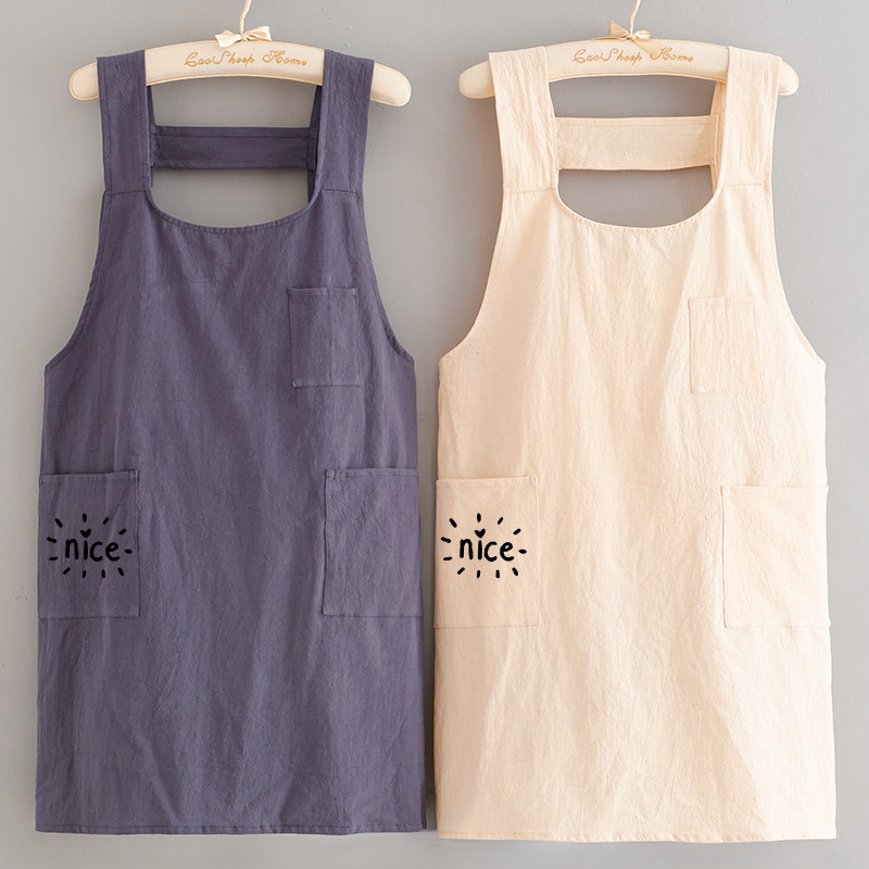 专业定制logo棉皱宽松透气围裙