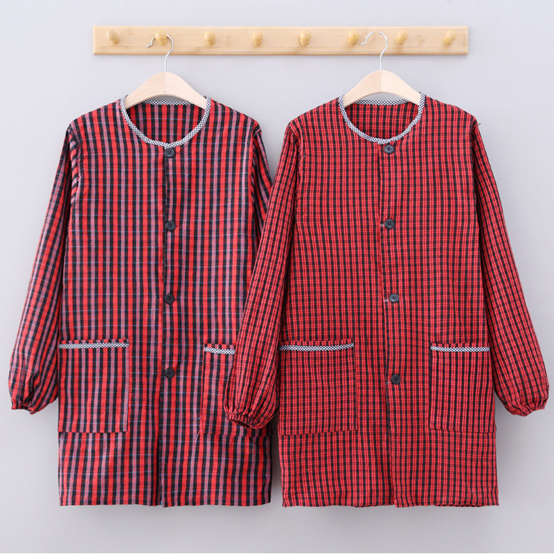 棉布围裙家用厨房长袖耐脏罩衣大人女上班干活外套做饭护衣工作服,家庭/个人清洁工具,围裙,淘宝优惠券,粉丝福利购,淘宝优惠卷